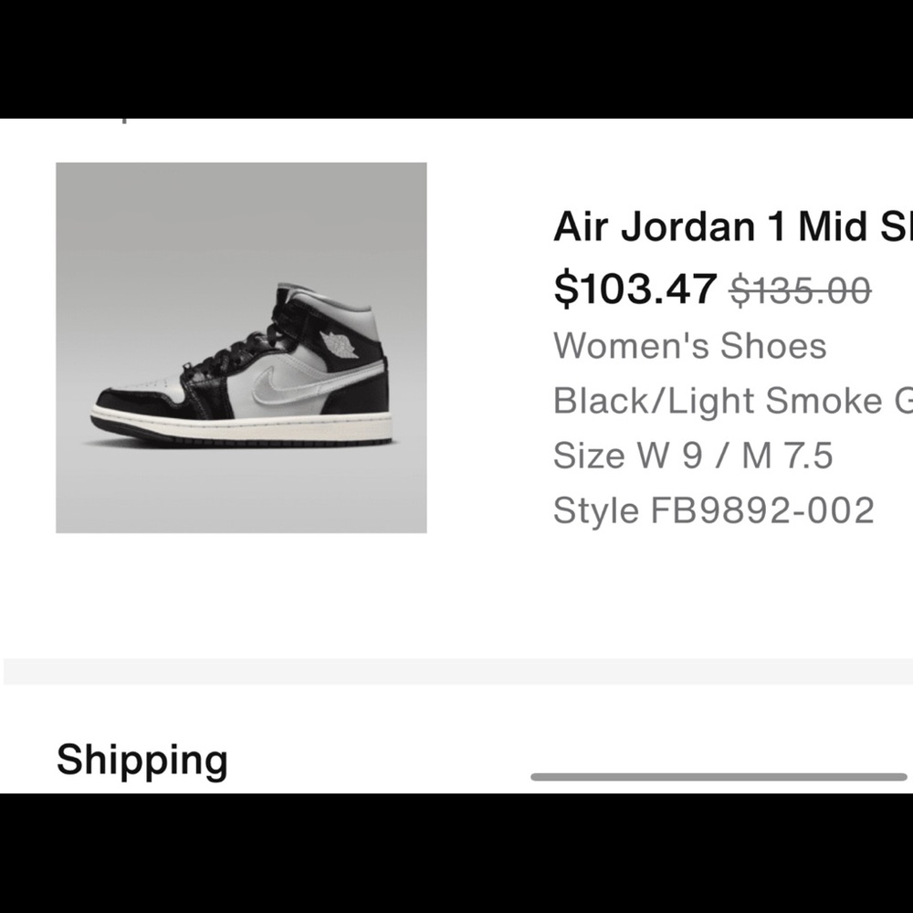 Air Jordan 1 Mid SE- Black/Light Smoke Grey